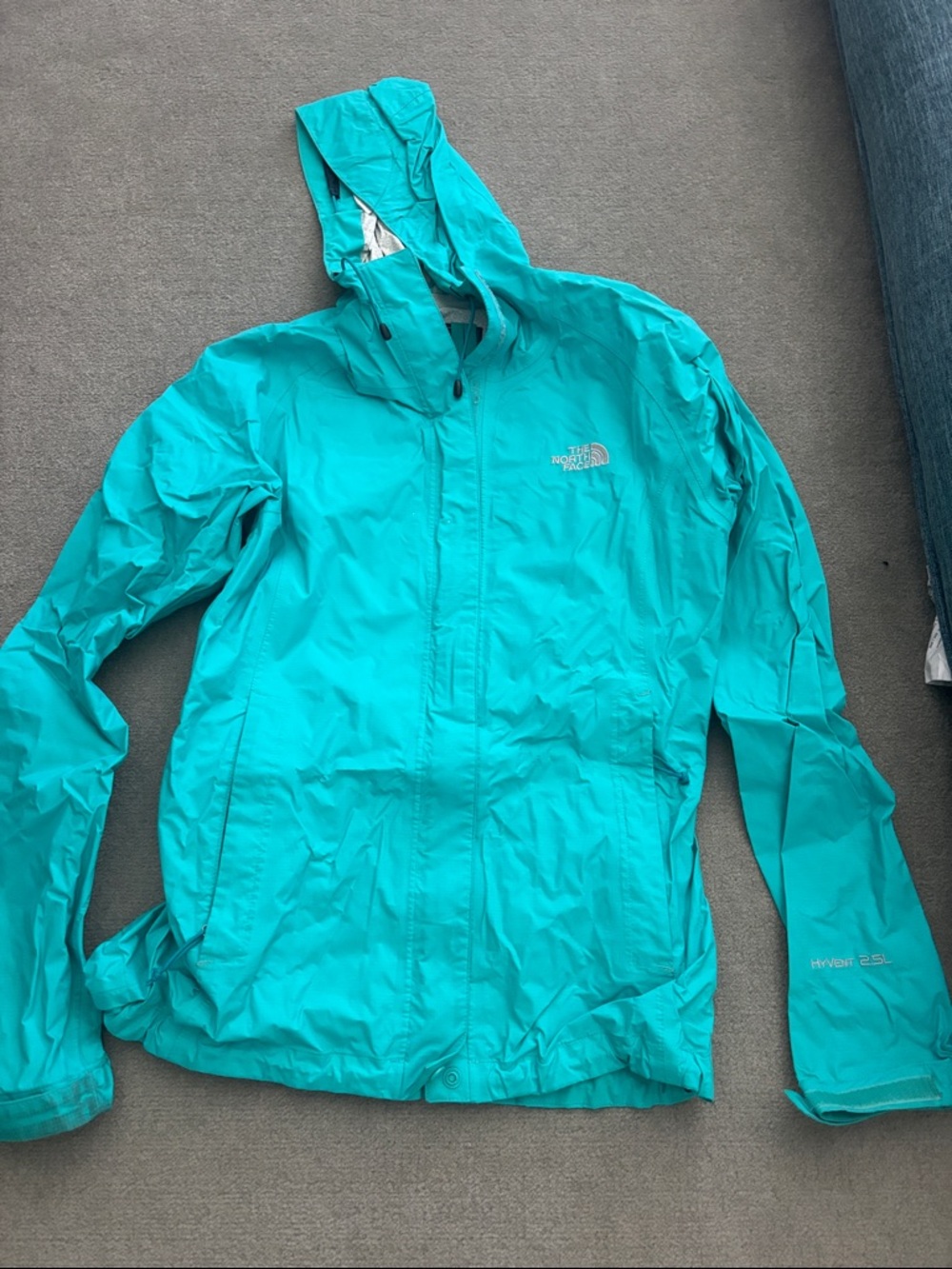 The North Face Women's Teal Hooded Waterproof Rain Jacket